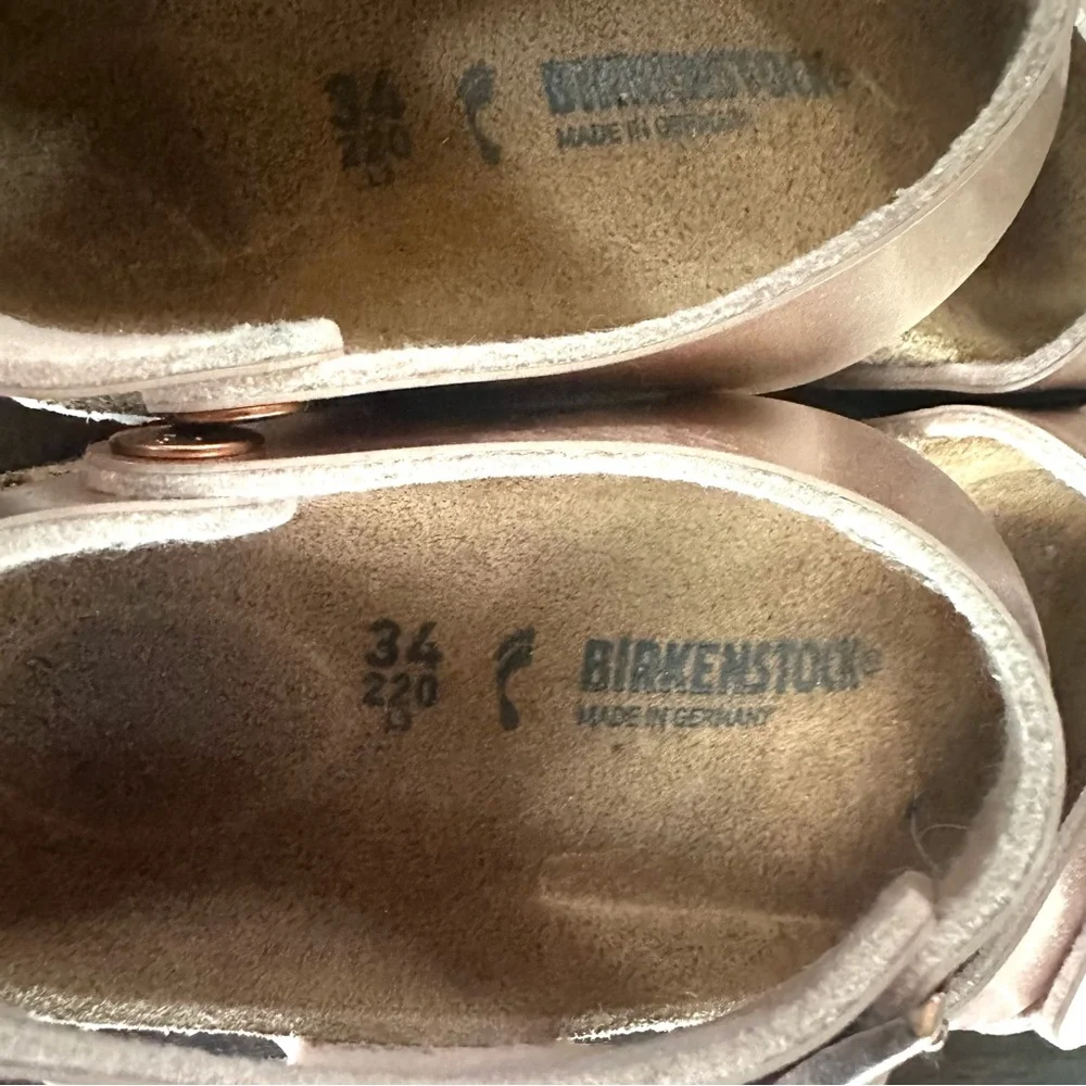 Birkenstock Girls Rio AS Electric Metal Copper Pink Sandals 34 3 3.5 - Picture 5 of 6
